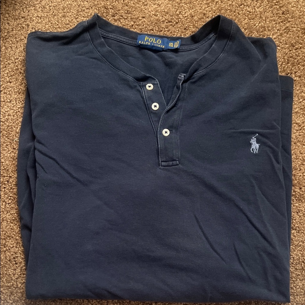 Polo by Ralph Lauren Navy Long-Sleeve Henley with Pony Logo